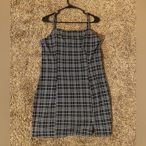 Black and White Plaid Mini Dress